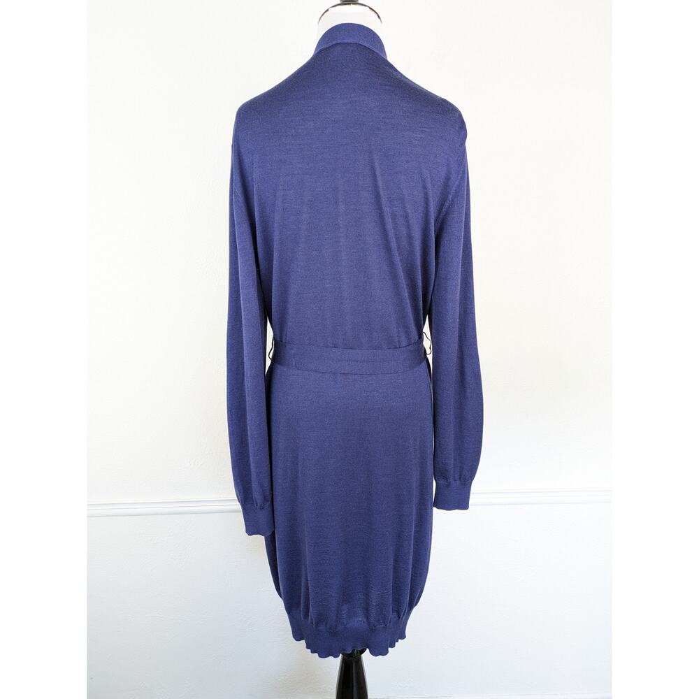 Piazza Sempione Cardigan Sweater Wool Silk Long Knit Fall Winter Blue Size S - Picture 6 of 11